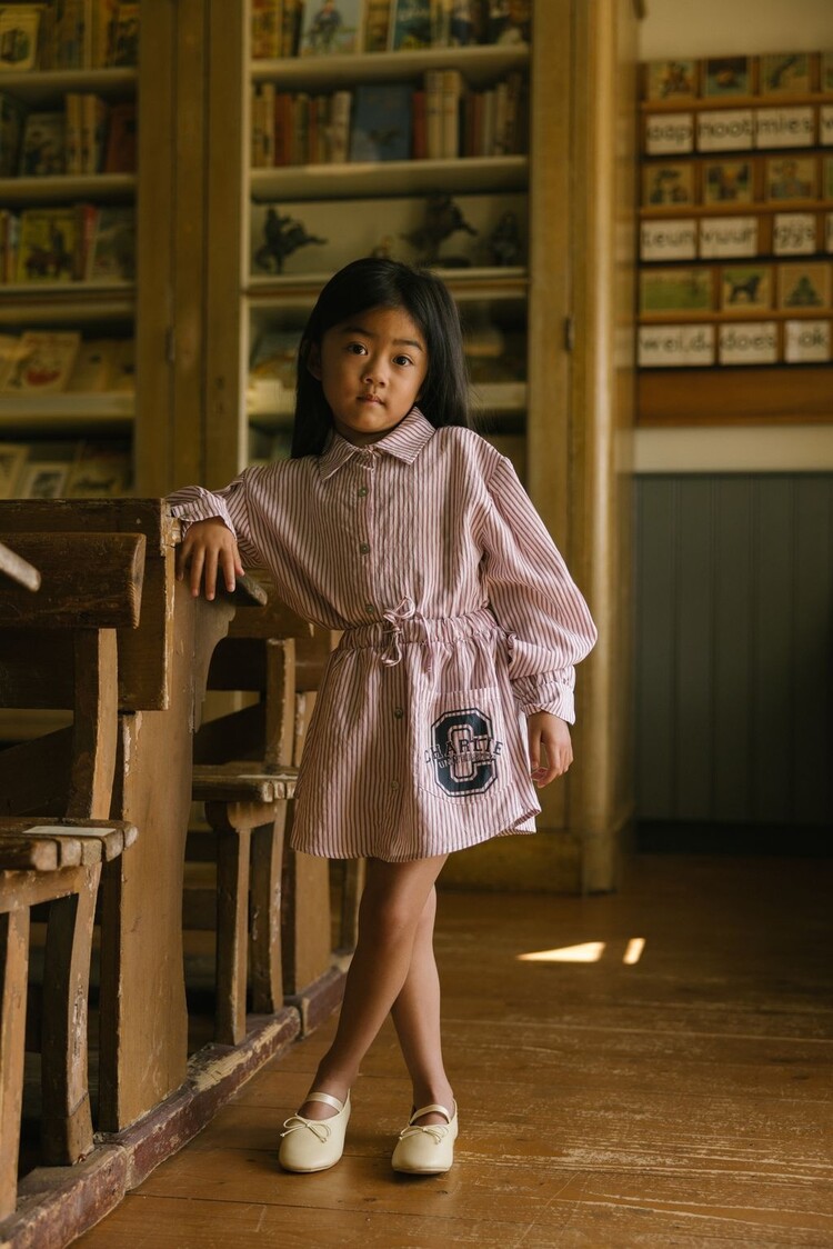 Charlie Petite Gaby Blouse - White/Red Stripes