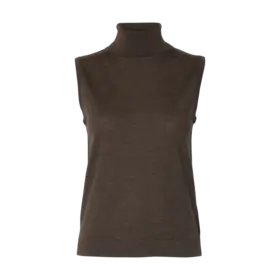 Selected Thea Knit Roll Neck - Chocolate