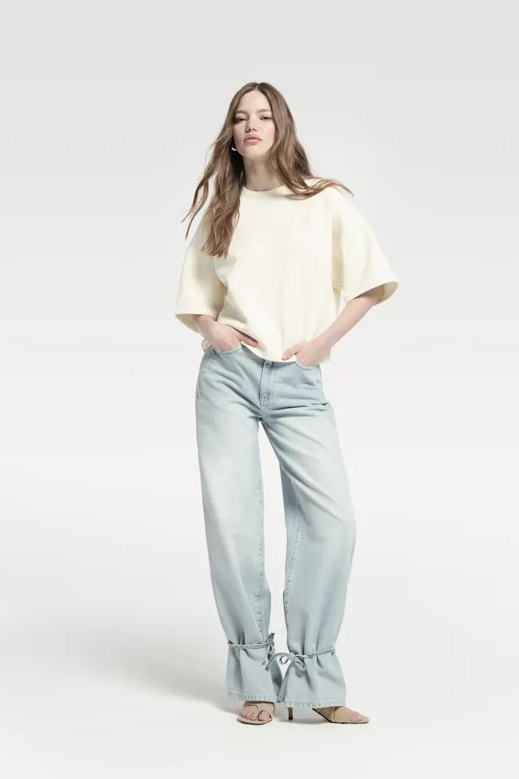 Homage Tailored Straight Jeans Whit Knot Detail - light Vintage