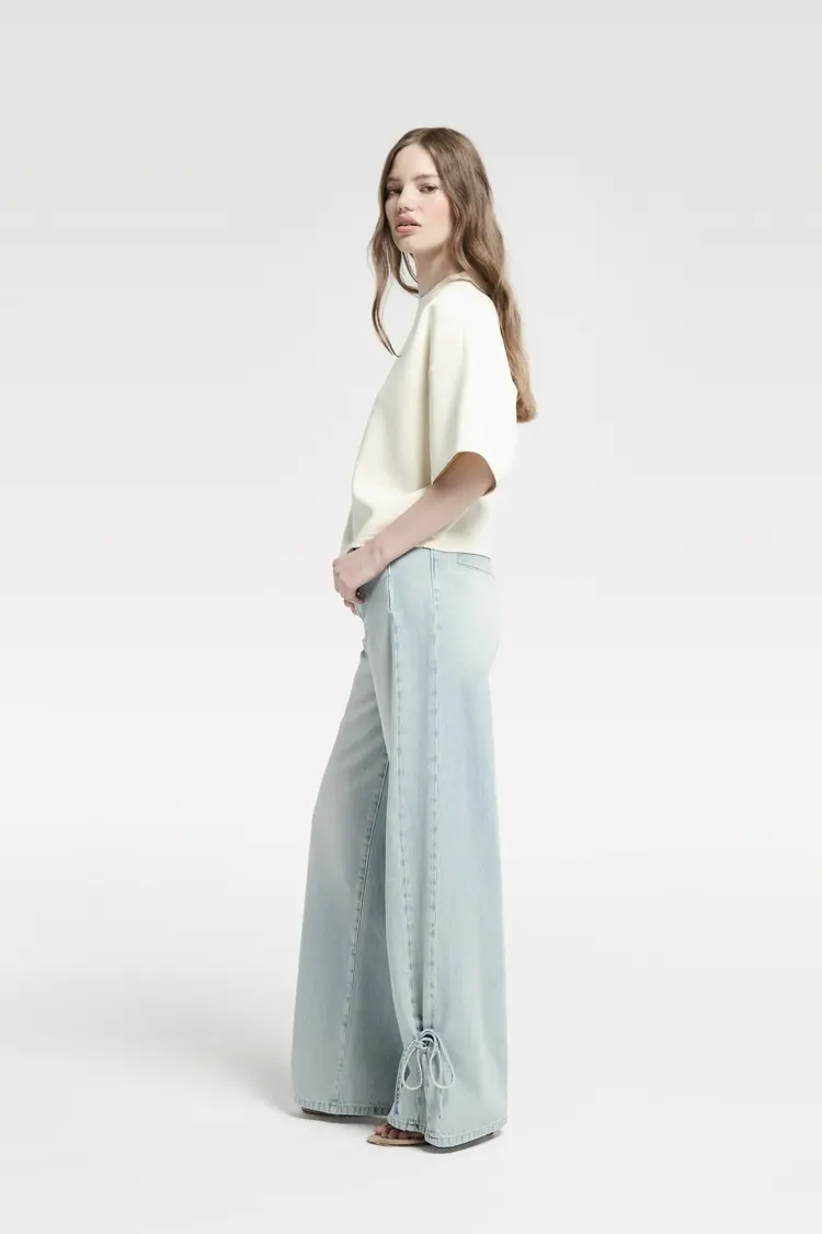 Homage Tailored Straight Jeans Whit Knot Detail - light Vintage