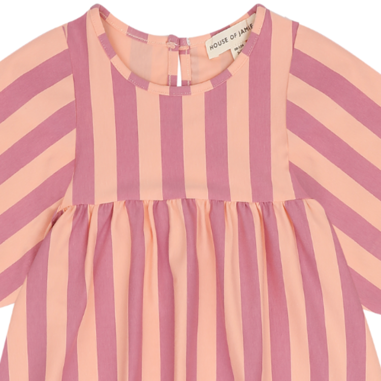 House of Jamie Balloon High Waist Dress - Violet Bellini Stripes