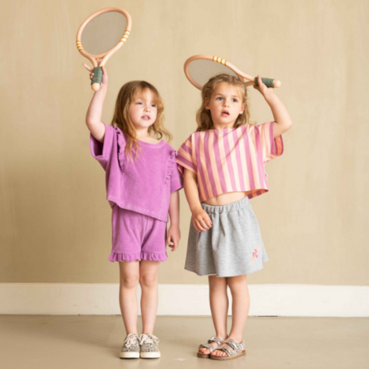 House of Jamie Relaxed Ruffled Tee - Violet