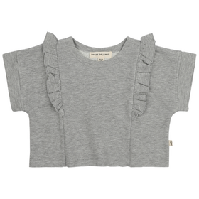 House of Jamie Relaxed Ruffled Tee - Grey Melange