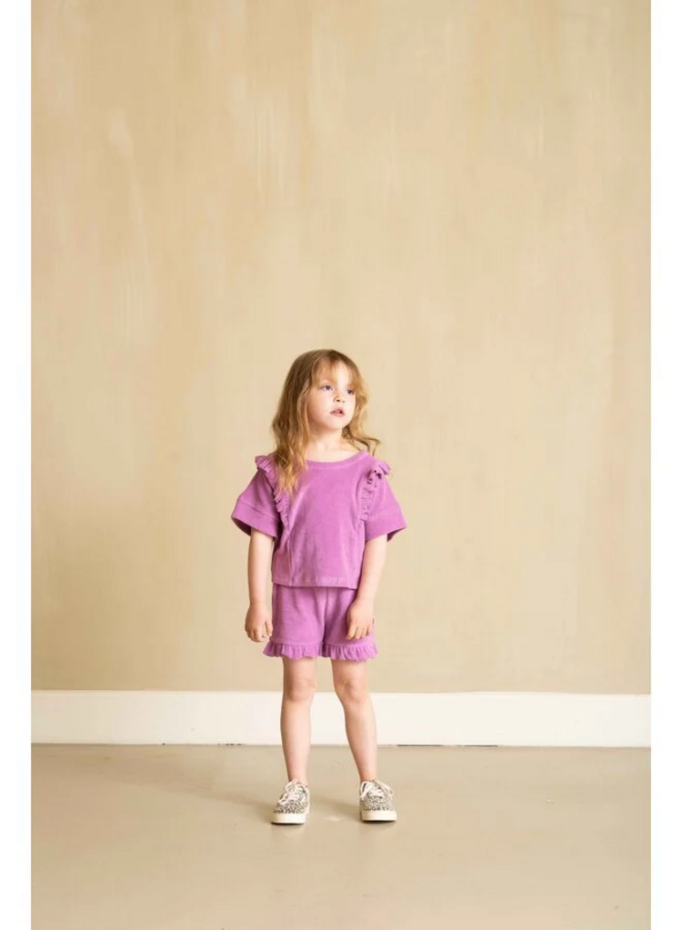 House of Jamie Ruffled Shorts - Violet