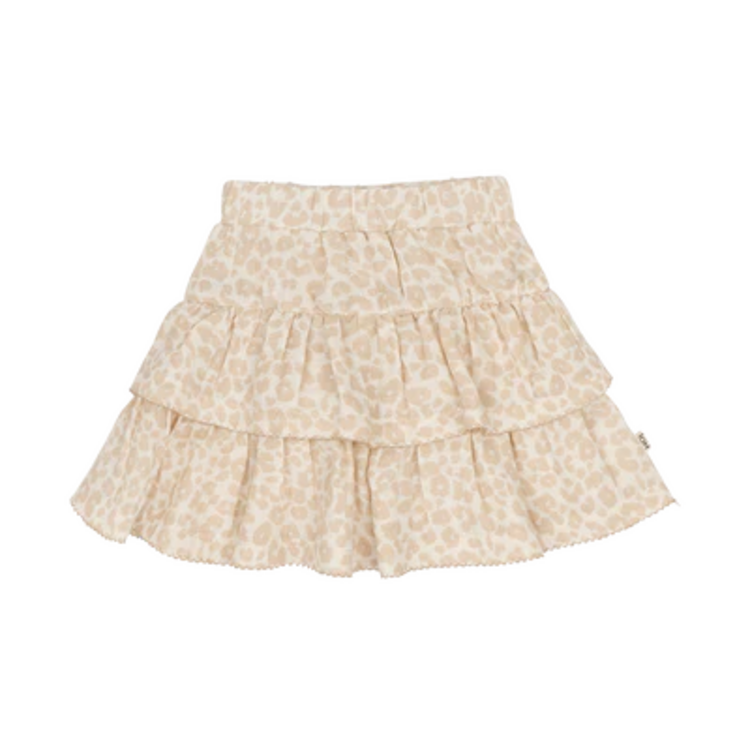 House of Jamie Ruffled Skirt - Beige Leopard
