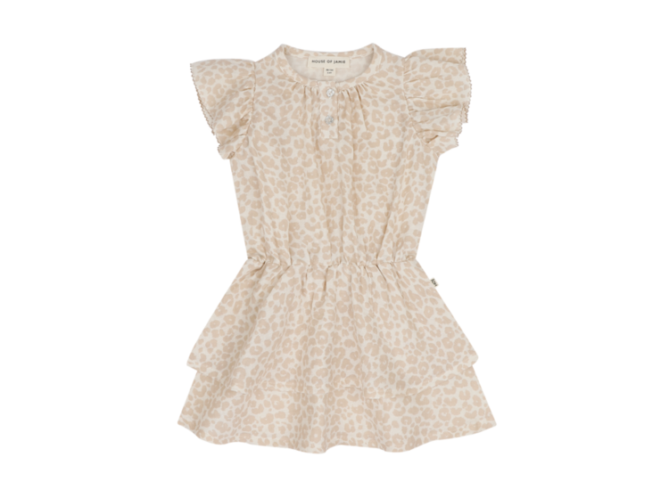 House of Jamie Ruffled Layer Dress - Beige Leopard