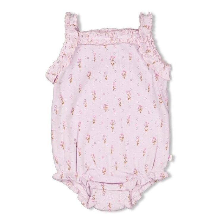 Feetje Romper Pointelle Rib - Flower Ranch - Lila