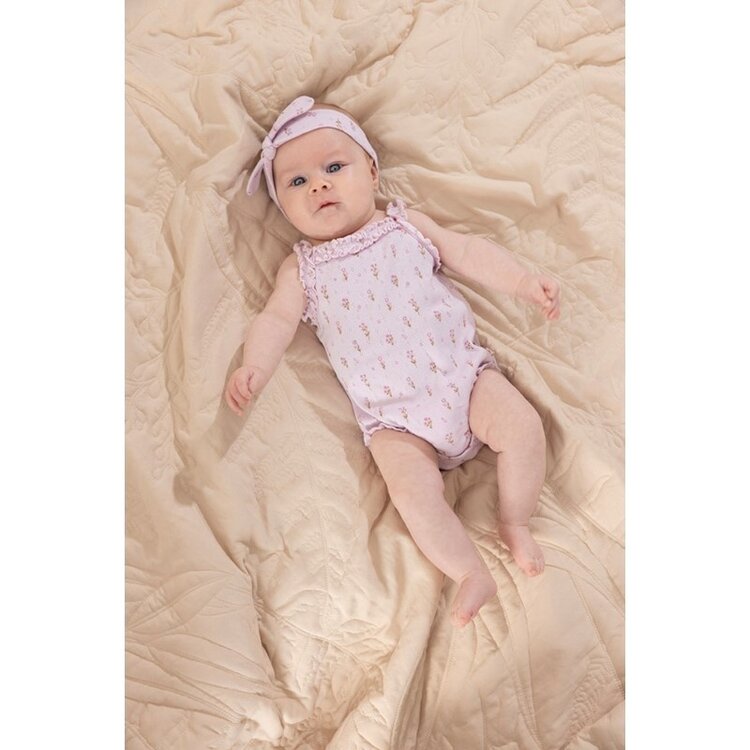 Feetje Romper Pointelle Rib - Flower Ranch - Lila