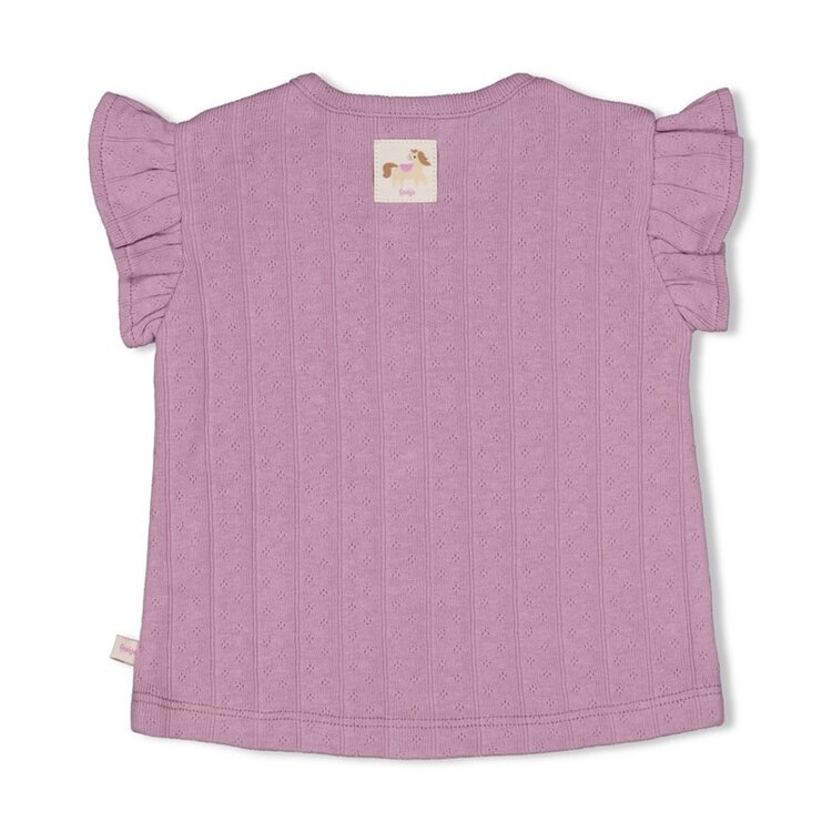 Feetje Top pointelle rib - Flower Ranch - Violet
