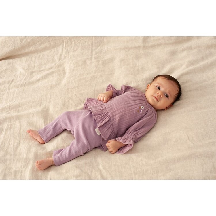 Feetje Legging pointelle rib - Flower Ranch - Violet