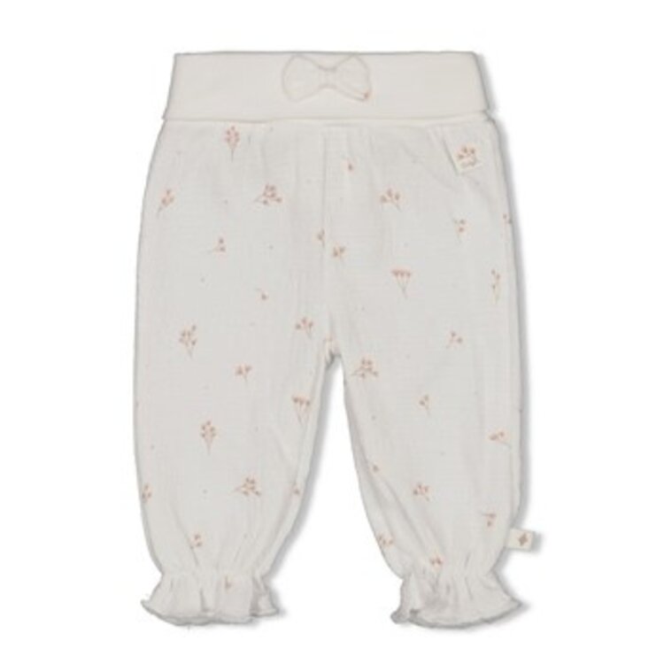 Feetje Broek crinkle AOP - Delicate Flower - Offwhite