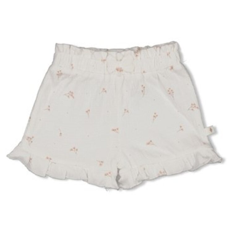 Feetje Short crinkle ruches - Delicate Flower - Offwhite