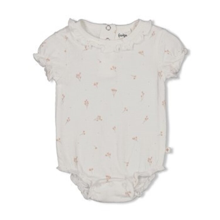 Feetje Romper Crinkle - Delicate Flower - Offwhite