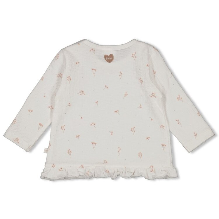 Feetje Longsleeve ruches crinkle - Delicate Flower - Offwhite