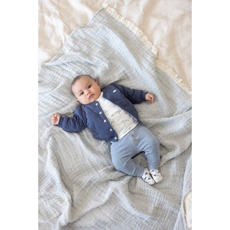 Feetje Broek rib - Blue Ocean - Blauw Melange