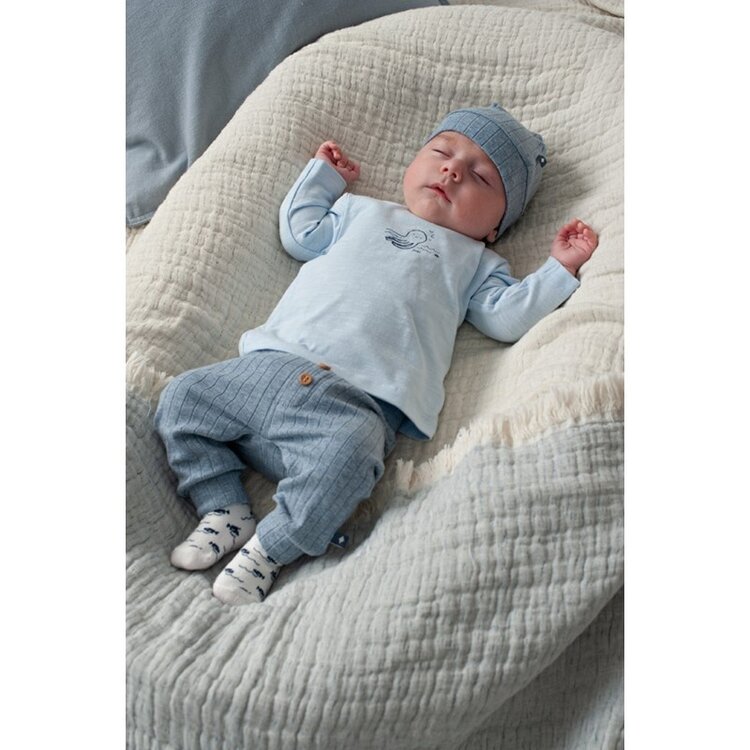 Feetje Broek rib - Blue Ocean - Blauw Melange