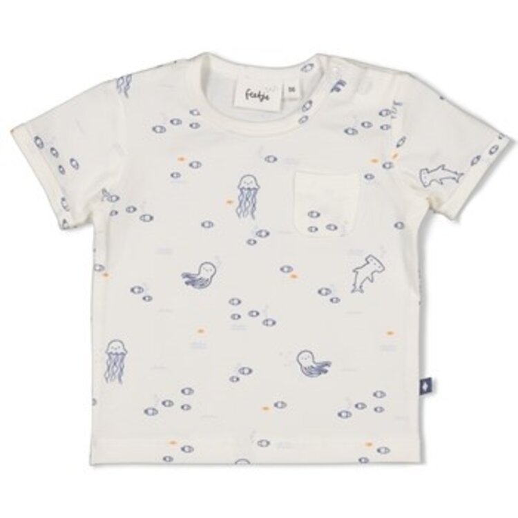 Feetje T-Shirt AOP - Blue Ocean - Offwhite