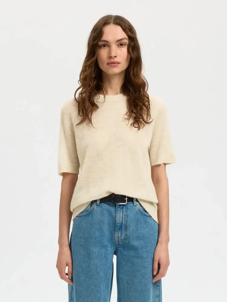 Selected Top Shirley 3/4 knit - Birch