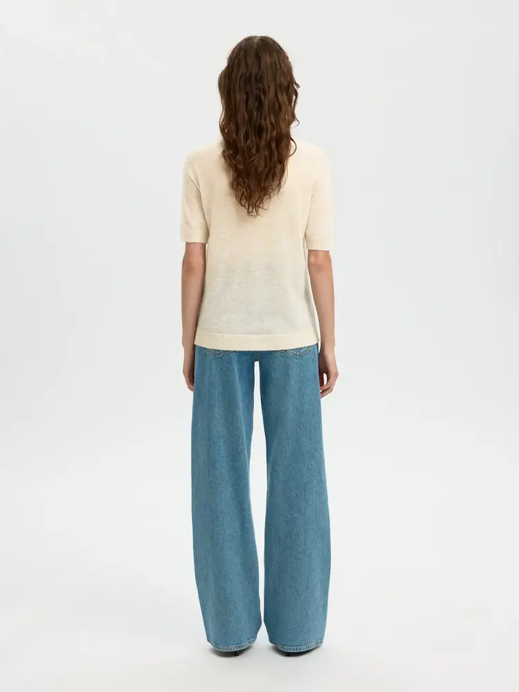 Selected Top Shirley 3/4 knit - Birch