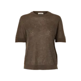 Selected Top Shirley 3/4 knit - Chocolate Chip