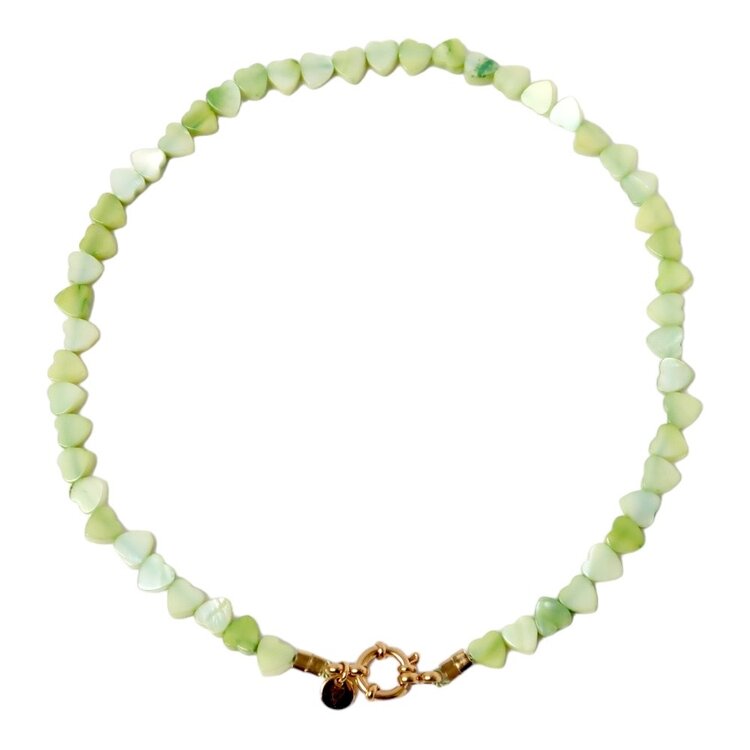LOVEissue Necklace - Seashelly Hearts Green