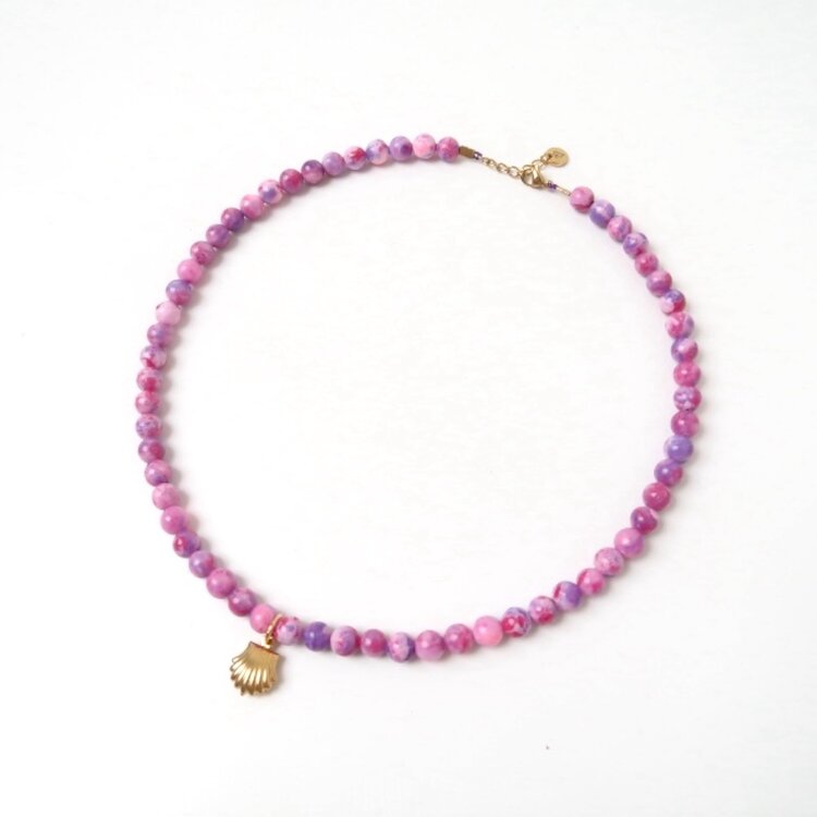 LOVEissue Necklace - Purple Fuchsia Shell