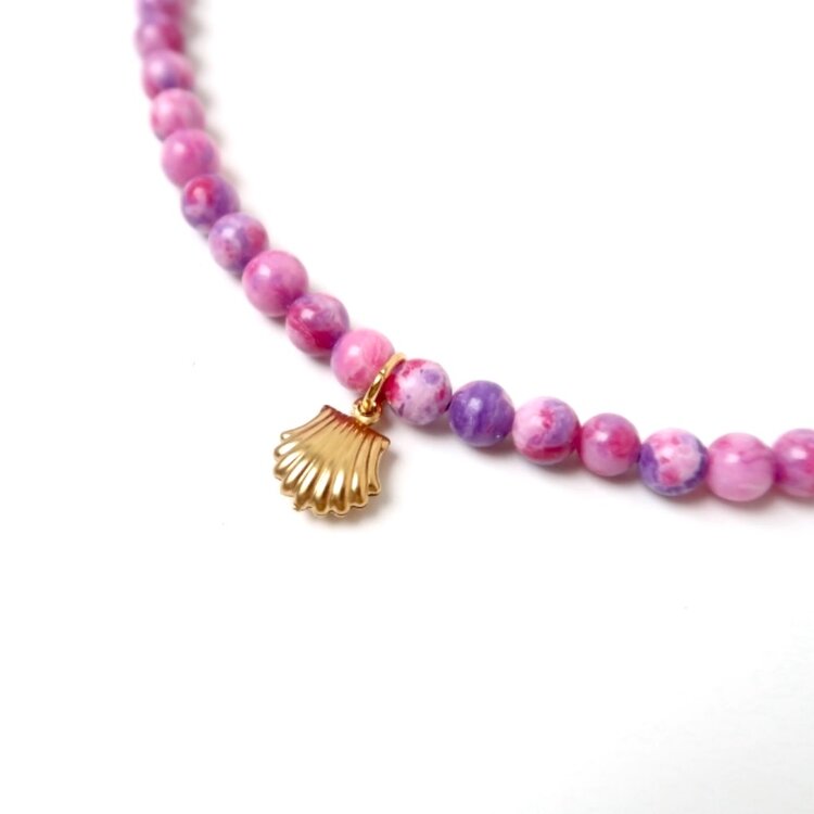 LOVEissue Necklace - Purple Fuchsia Shell