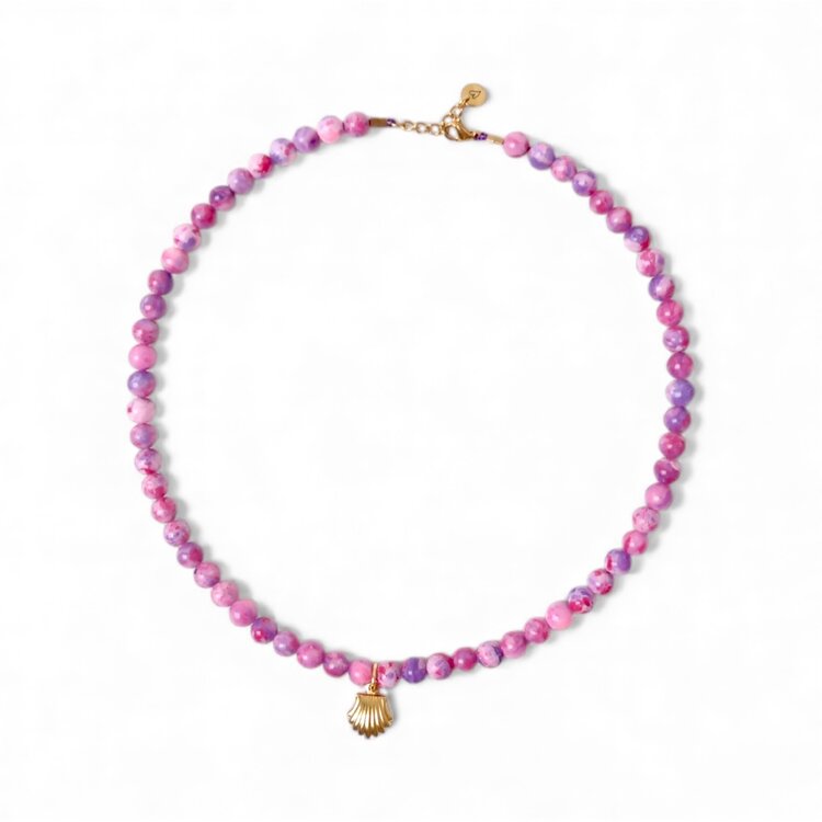 LOVEissue Necklace - Purple Fuchsia Shell