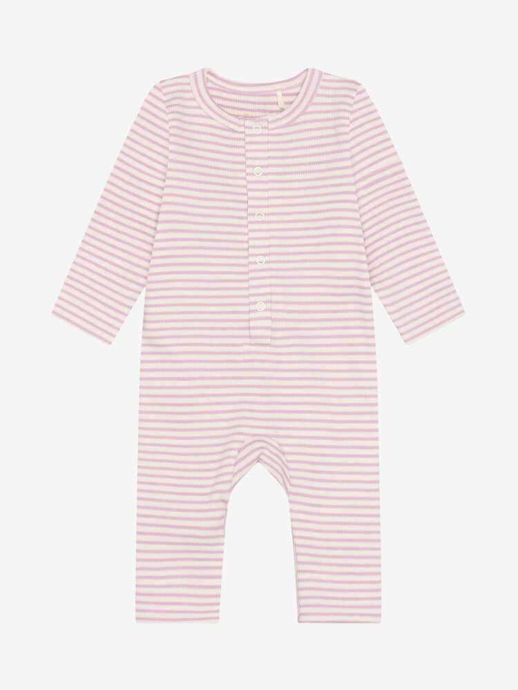 Fixoni Romper LS Rib - Bleached Mauve