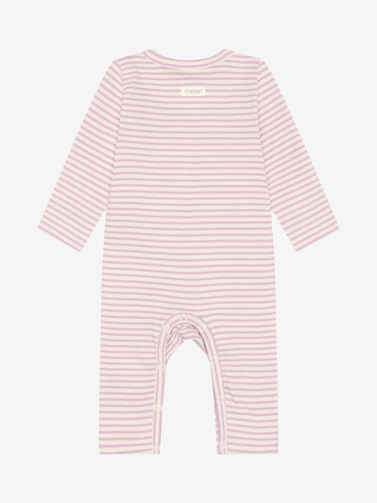Fixoni Romper LS Rib - Bleached Mauve