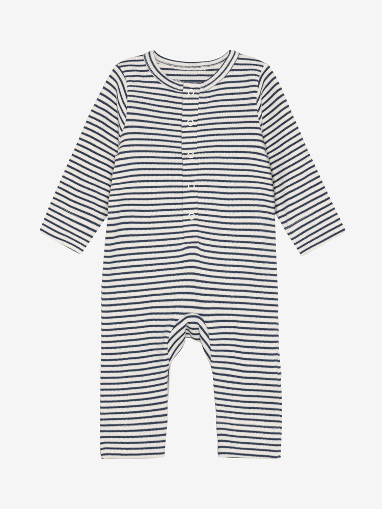 Fixoni Romper LS Rib - Vintage Indigo