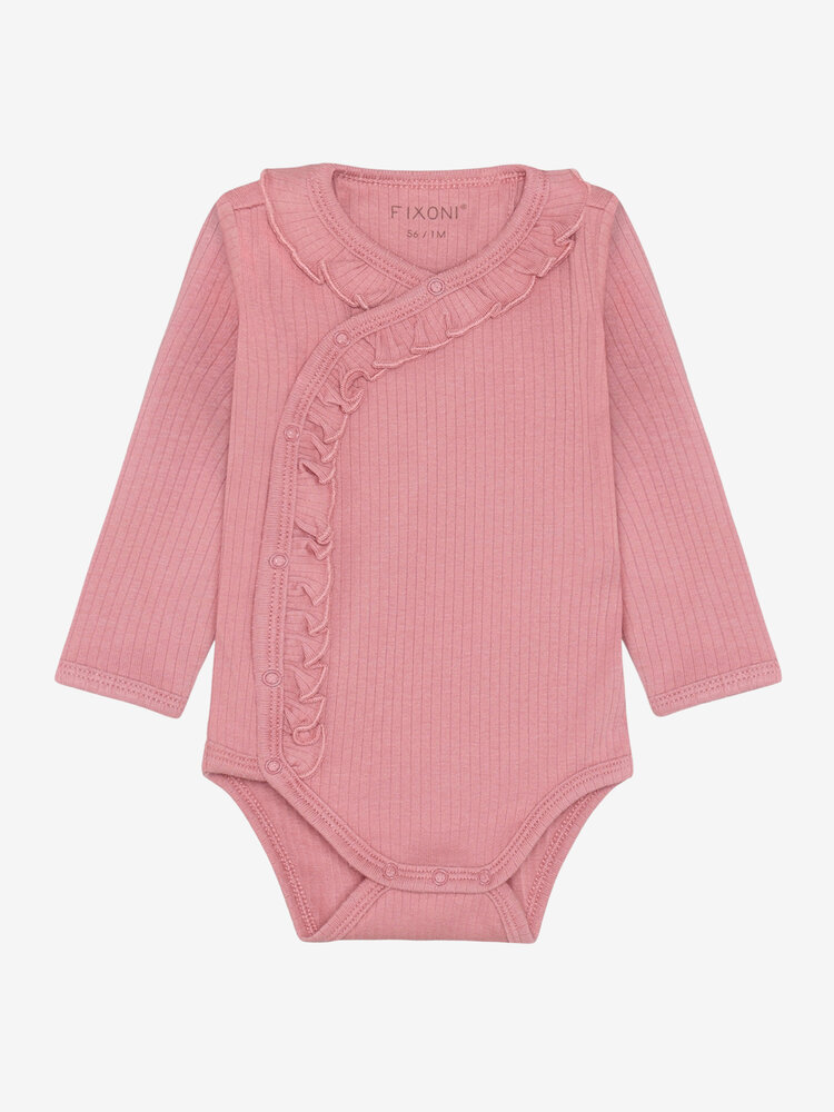 Fixoni Wrap Body LS Rib - Dusty Rose