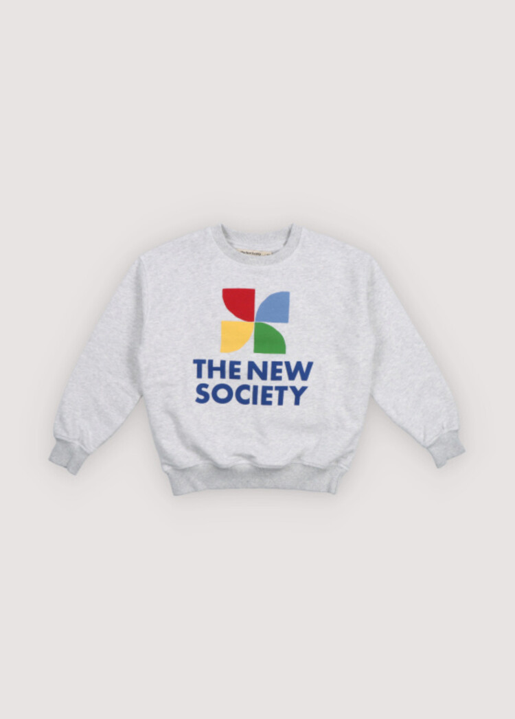 The New Society TNS Logo Sweatshirt - Light Grey Melange