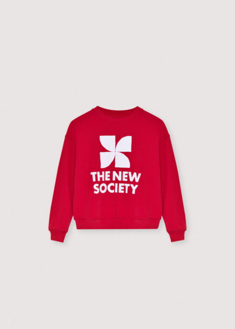 The New Society TNS Logo Teen Sweatshirt - Tulip Red