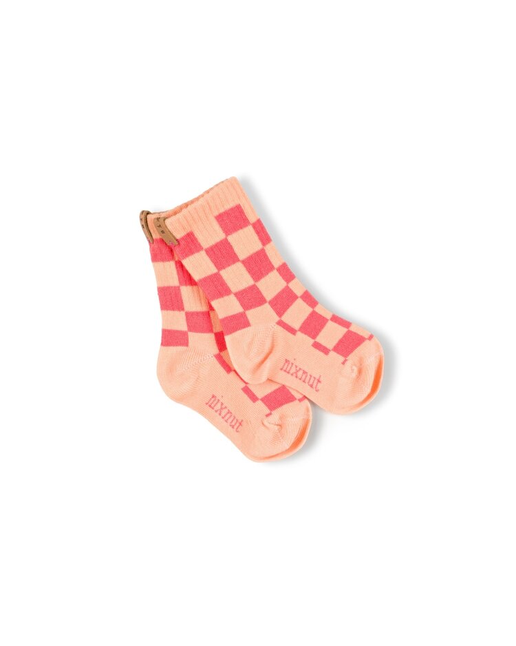 Nixnut Checkered Socks - Coral