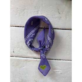 Bandana - lila/groen hartje