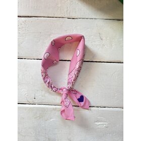 Bandana - licht roze/paars hartje