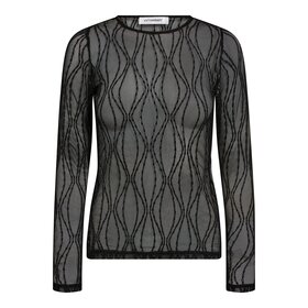 Co'Couture Marcy Mesh O-Blouse - Black