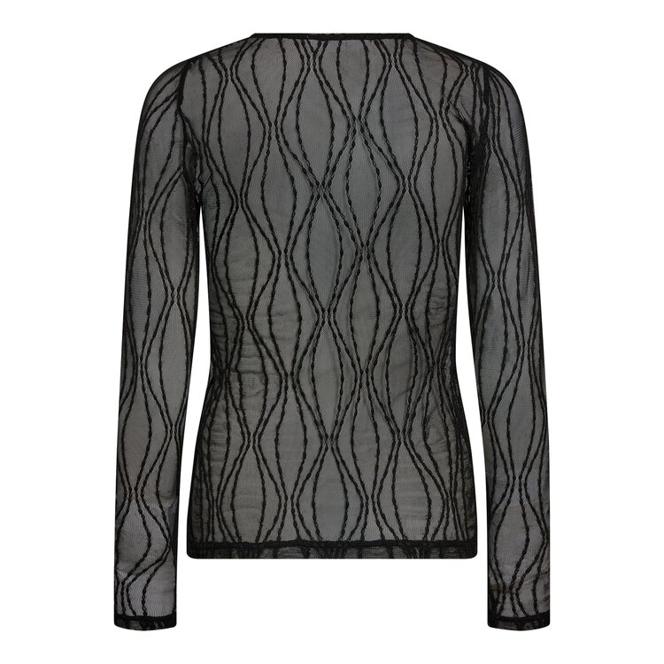 Co'Couture Marcy Mesh O-Blouse - Black