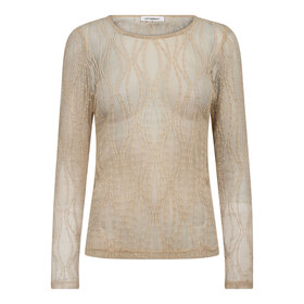 Co'Couture Marcy Mesh O-Blouse - Bone
