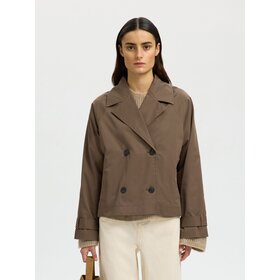 Selected New Cilo Short Trenchcoat - Chocolate Chip