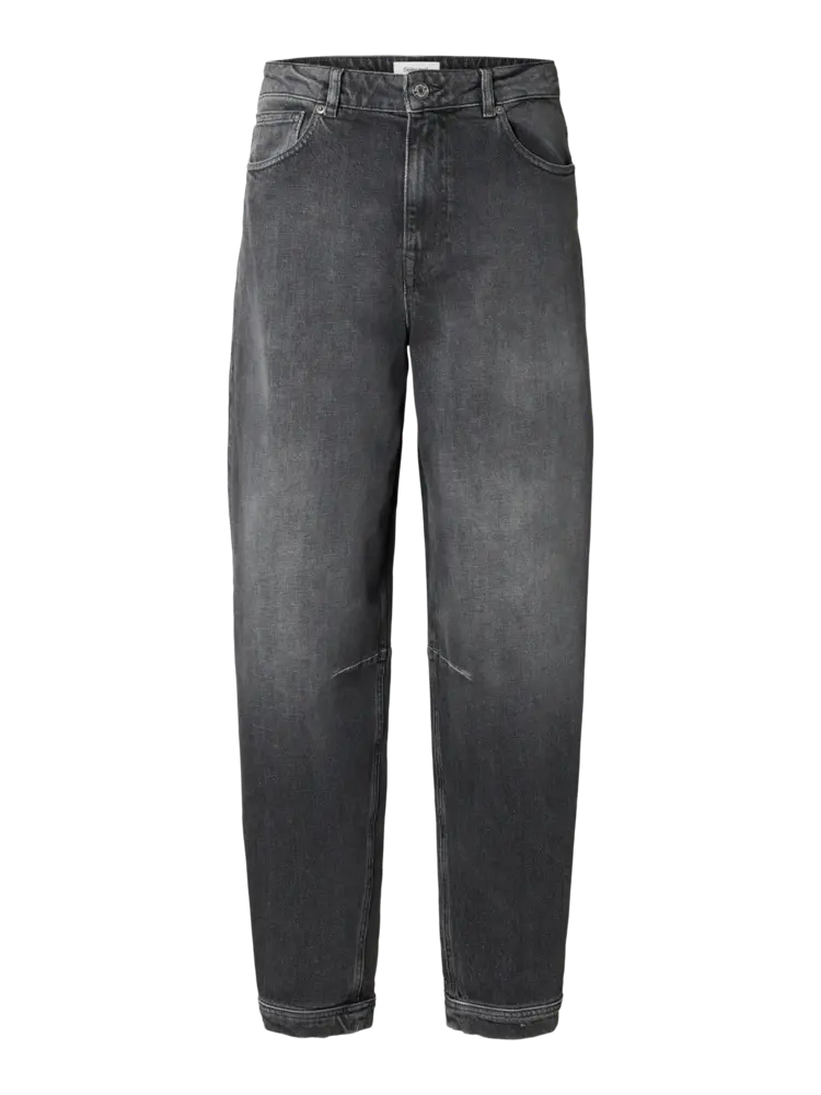 Selected Barrel Bine - Kori hw Jeans - Medium Grey