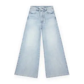 Homage Extra Wide Leg Jeans With Cord- Blue Used