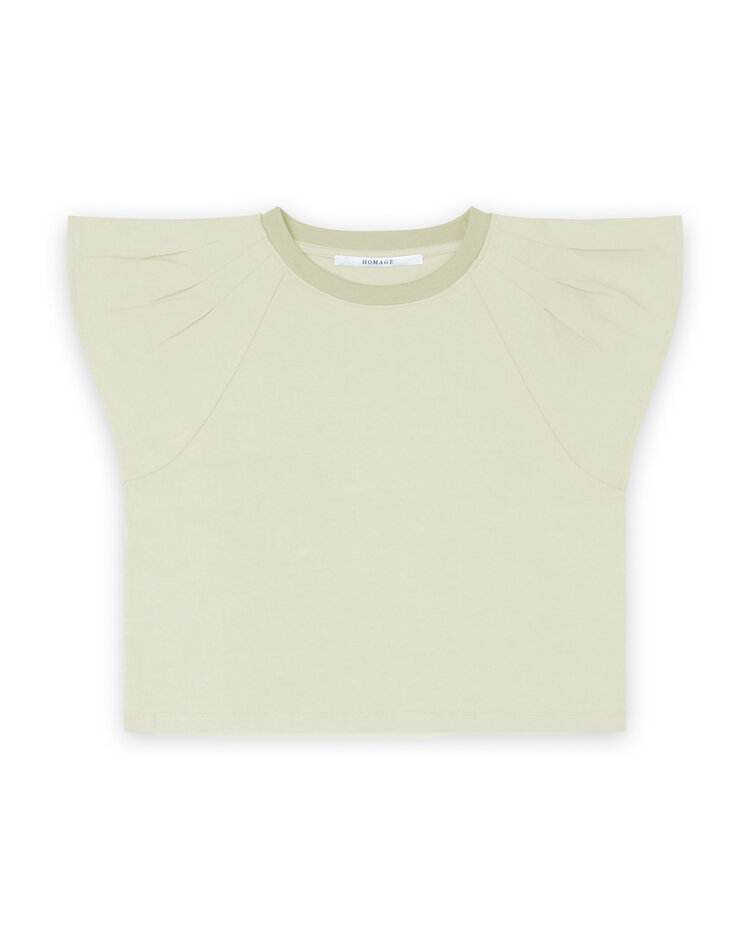Homage Top With Wide Shoulders - Pistachio