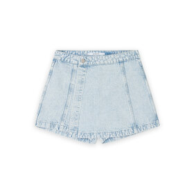 Homage Denim Skort With Welt Pockets - Vintage Blue