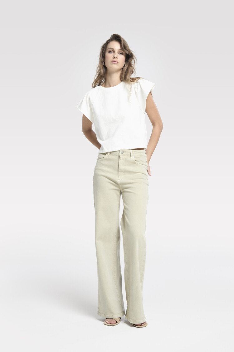 Homage James - Colored Wide Leg Jeans - Washed Pistachio