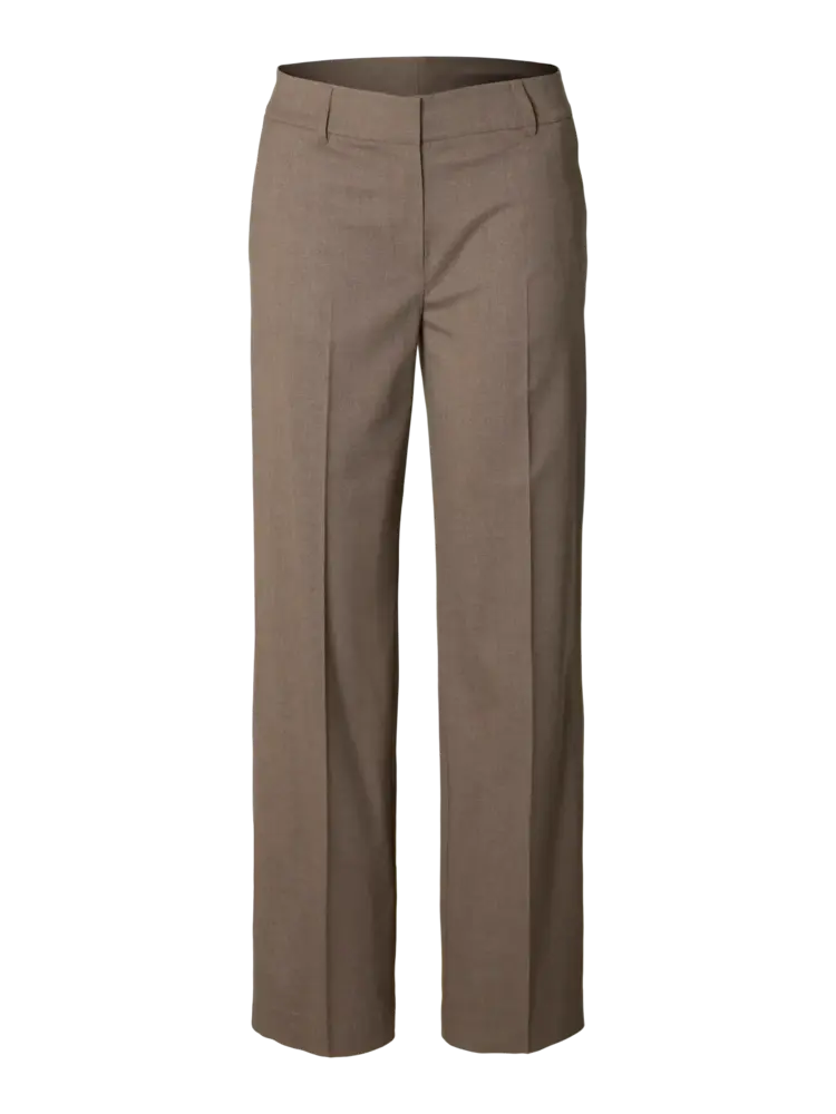 Selected Wide Rita Lisa Pant - Chocolate Melange