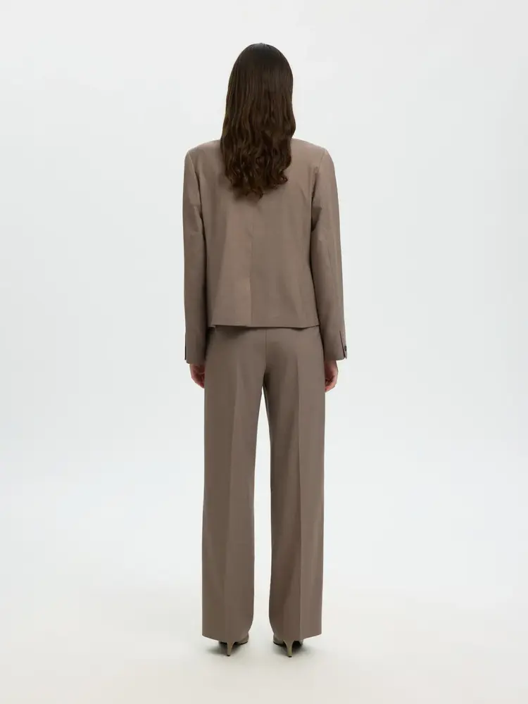 Selected Wide Rita Lisa Pant - Chocolate Melange
