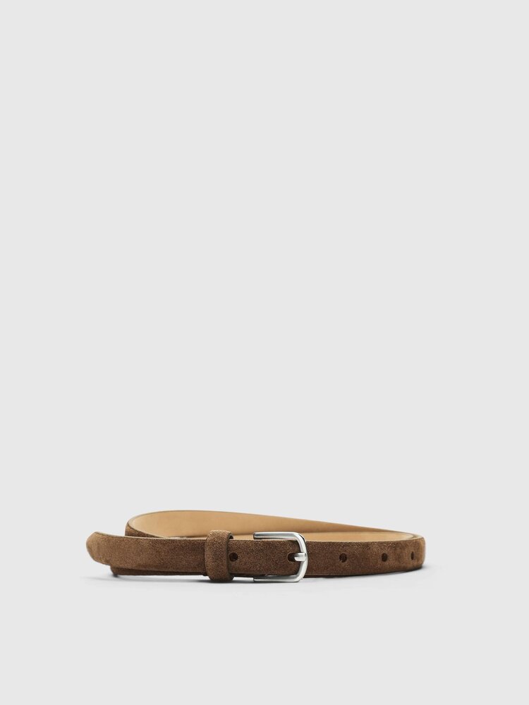 Selected Wiona Suede Belt Slim - Tan