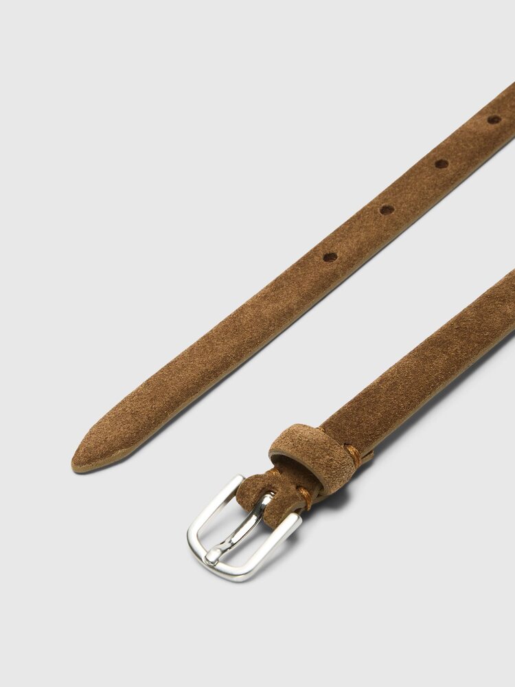 Selected Wiona Suede Belt Slim - Tan